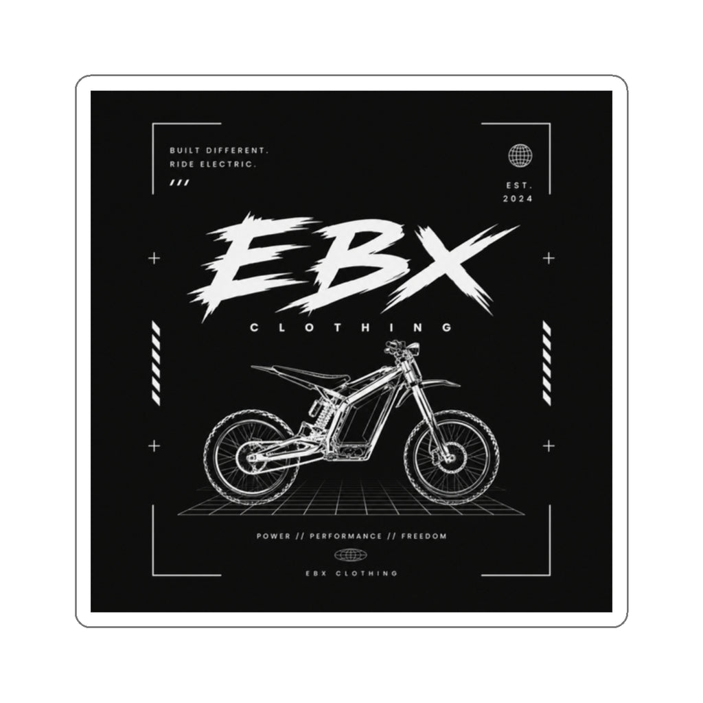 EBX Electric Bike Die-Cut Sticker — Motorcycle Blueprint Logo